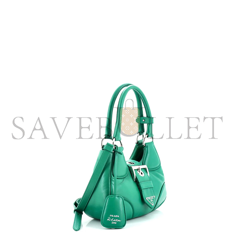 PRADA RE-EDITION 2002 MOON HANDLE BAG PADDED NAPPA LEATHER 1BA381 (22.5*16*7.5cm)
